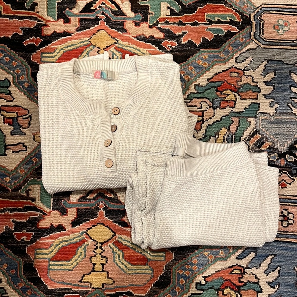 FP Beach Hailee set!! Size Large grey 100% cotton.